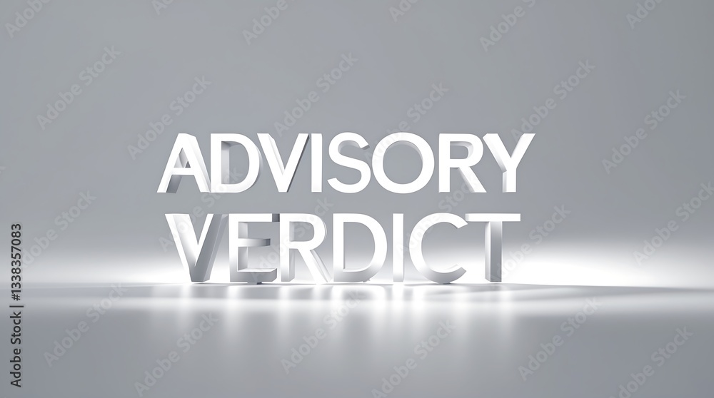 Poster advisory verdict text displayed on a minimalistic background with soft lighting effects