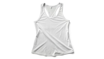 Fototapeta premium Racerback Tank Top Flat Lay Mockup PNG - White Background, Apparel Template for Design Presentations