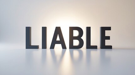 Text representation of the word liable in bold letters against a light background