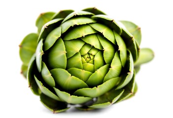 Fototapeta premium Fresh green artichoke isolated on a white background