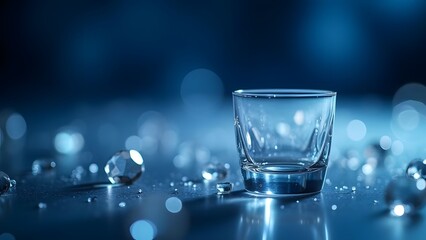 Midnight Blue Elegance Crystal Glass Macro Beauty Shot