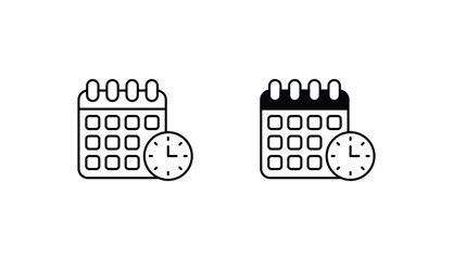 Schedule icon design with white background stock illustration