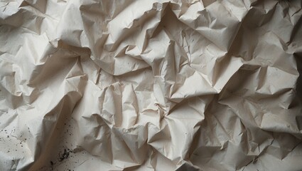 Crumpled paper texture. Textured recycled background. Folded paper with dust and marks.