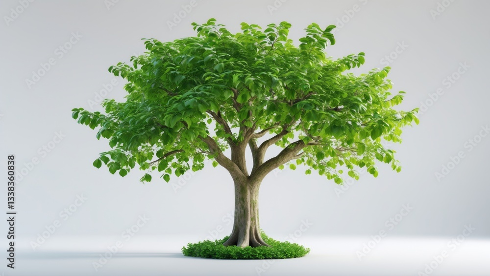 Poster isolated tree on a white backdrop with a clipping path.