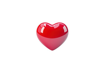 Fototapeta premium shiny red heart symbol with glossy finish, isolated on transparency background, representing love and affection