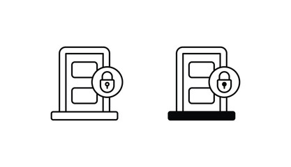 Lock icon design with white background stock illustration