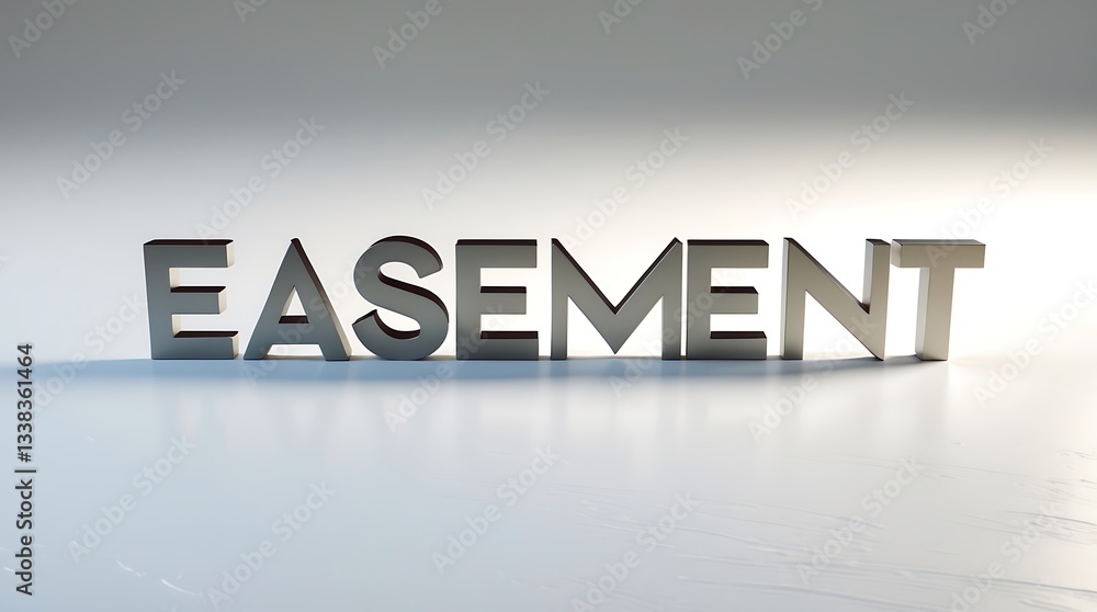 Aufkleber letters spelling easement cast shadows in a minimalist setting with soft light