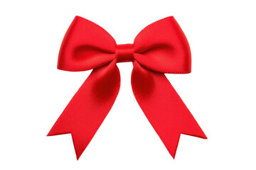 Fototapeta premium vibrant red bow with smooth texture and elegant design, perfect for gift wrapping or festive decorations. bow bright color and symmetrical shape add cheerful touch to any occasion