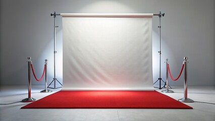 Step and Repeat Backdrop Mockup:  Professional Branding Photo Template PSD