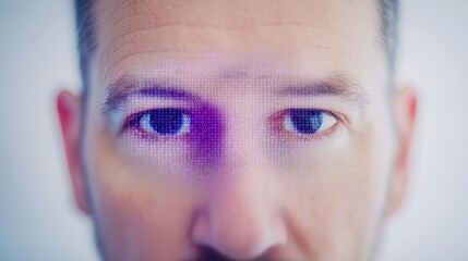 Close-Up of Human Eyes with Digital Overlay Effect