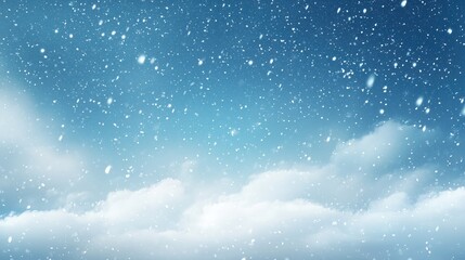 Sky above a winter landscape with soft snowfall