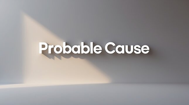 Textual contrast created by light and shadow highlights probable cause concept