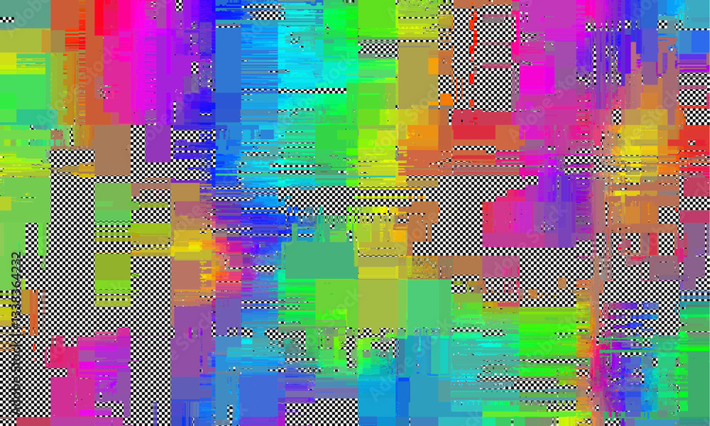 Poster abstract vivid background with interlaced digital distorted motion glitch effect. futuristic cyberpu