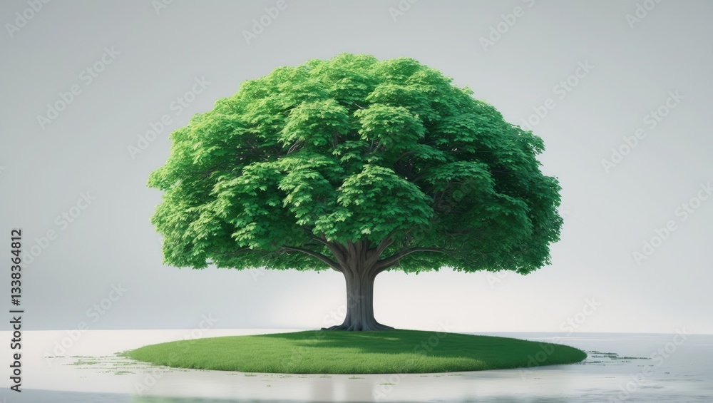 Poster isolated large tree on a white background featuring a clipping path.
