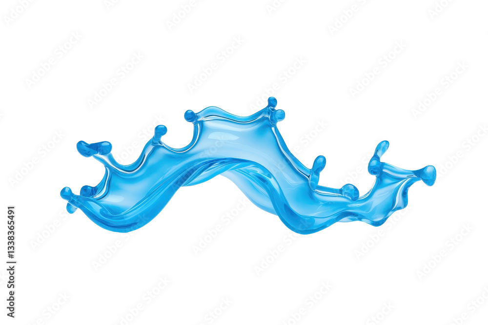 Aufkleber dynamic splash of vibrant blue liquid forms abstract wave shape, capturing motion and fluidity again