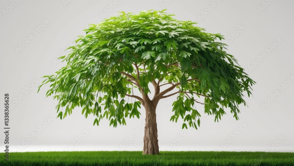 Poster isolated ginkgo tree on a plain background