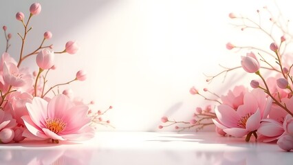 Ethereal Beauty Organic Botanical Textures in 3D Rendered Stage