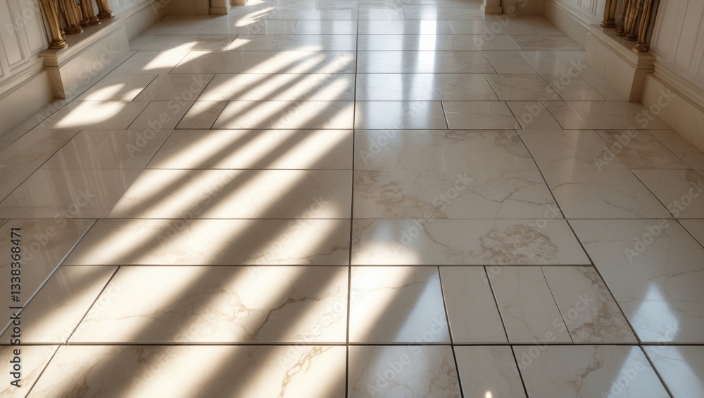 Aufkleber real marble floor tile pattern in pristine condition for background, symmetry grid lines and marble 