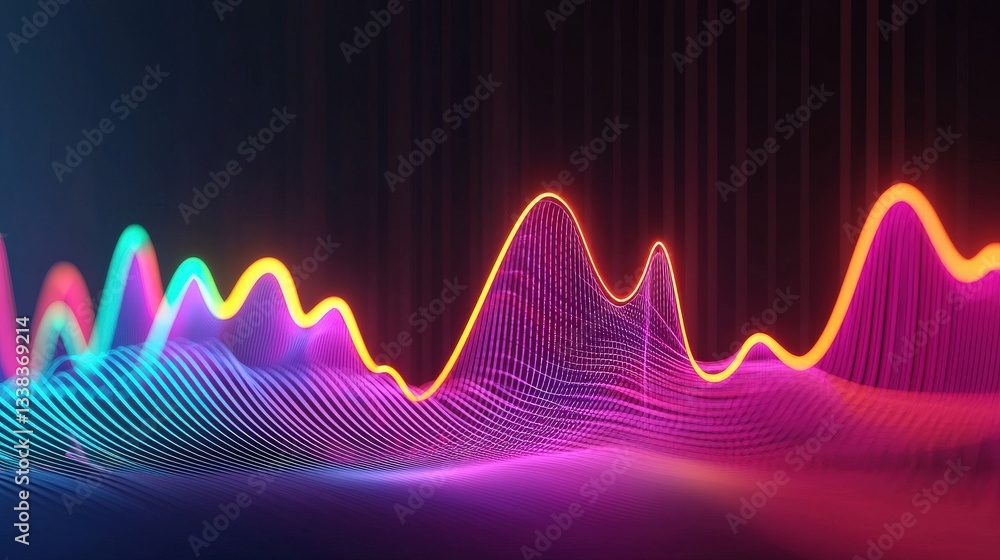 Aufkleber create opportunities innovation goal-setting concept. abstract colorful sound wave visualization des