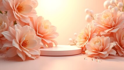 Ethereal Beauty Stage Botanical Textures in Champagne and Rose Gold