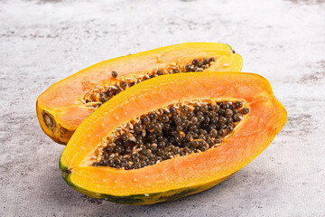 Ripe sweet juicy papaya fruit