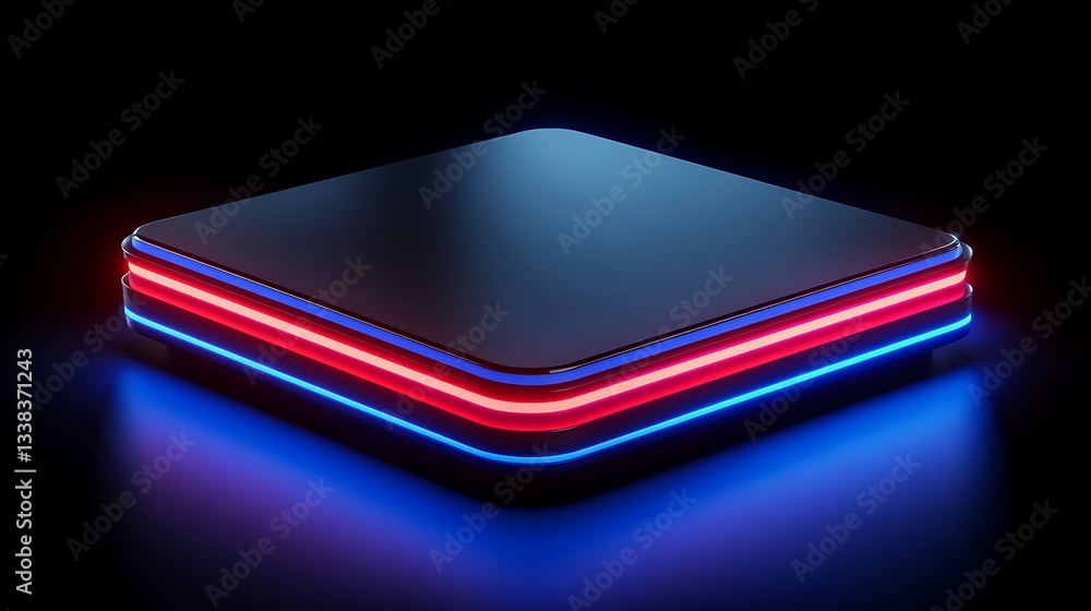 Aufkleber modern abstract display with bright neon lights and dark background for creative visual projects