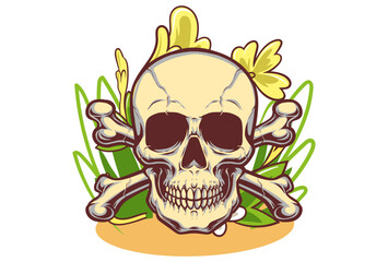 Skull Concept Illustration Stylish and Beautiful