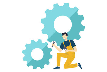 Gear Concept Illustration Stylish and Beautiful