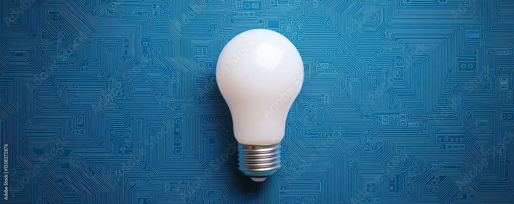 Aufkleber create opportunities innovation goal-setting concept. light bulb on a circuit board background symbo