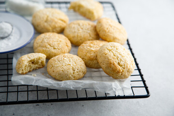 Coconut cookies with lime zest