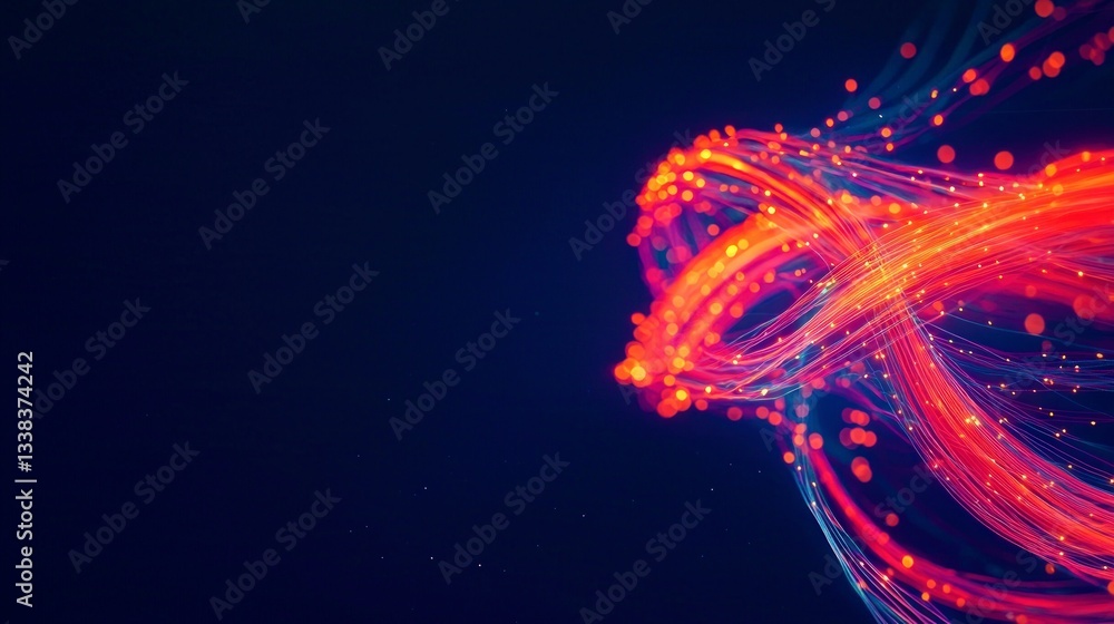 Poster abstract swirling data network global connection digital age
