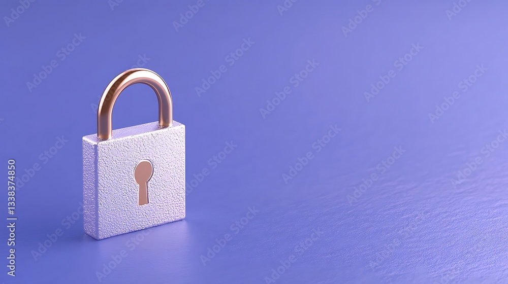 Aufkleber modern minimalist padlock in soft colors on a smooth surface symbolizing security and privacy protec