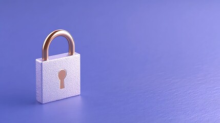 Naklejka premium Modern minimalist padlock in soft colors on a smooth surface symbolizing security and privacy protection