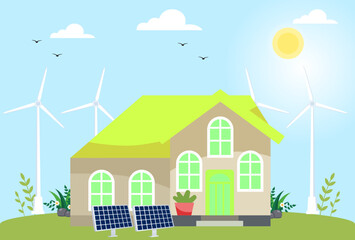 Renewable Energy Concept Illustration Stylish and Beautiful