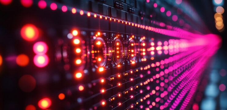 This vibrant display showcases the intricate connections and processes involved in quantum computing, emphasizing concepts like superposition and entanglement through expressive light patterns.