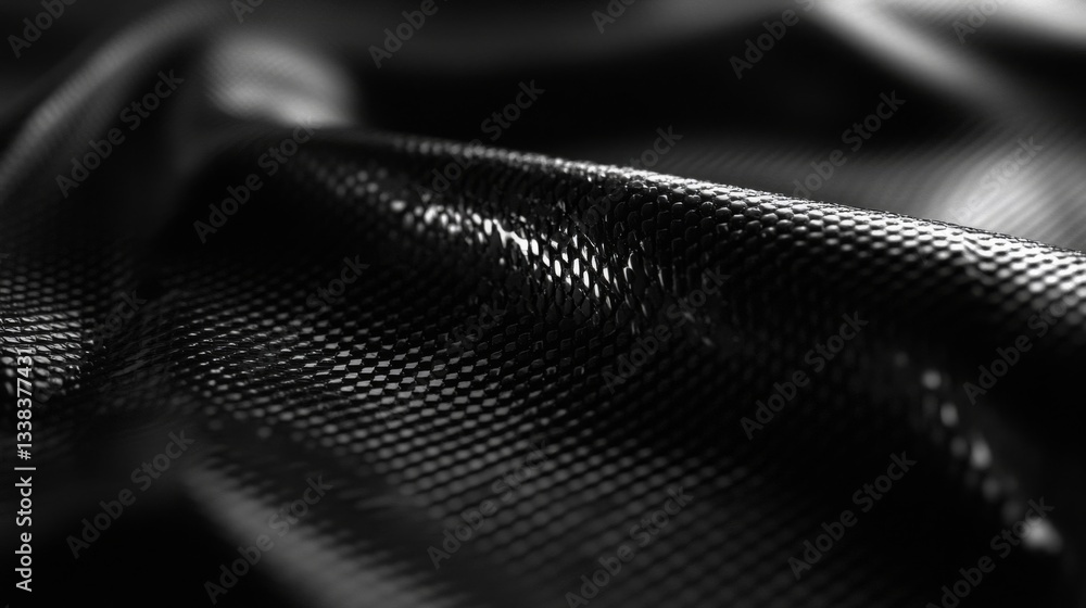 Poster black textured fabric draped softly showing pattern