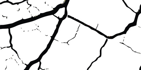 High-Resolution Cracked Surface Textures for Earthquake Damage Simulation, Perfect for Representing the Aftermath of Seismic Events on Floors, Walls, and Land in Black and White
