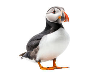 colorful puffin standing proudly with vibrant beak and striking features