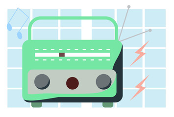 Radio Concept Illustration Stylish and Beautiful