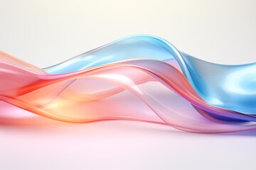 Obraz premium Abstract Colorful Waves Background Design Pastel Pink Blue Orange Swirls Smooth Flowing 3D Render