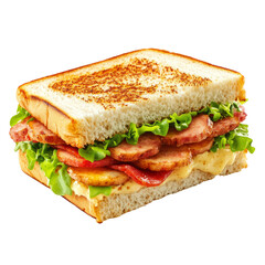Sandwich With Meat And Vegetables. Tasty Snack!