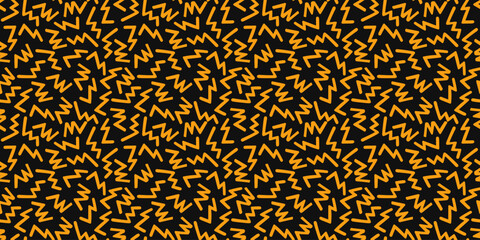 Abstract lightning shapes modern seamless pattern. Hand drawn vector illustration. Creative repeatable wallpaper background design