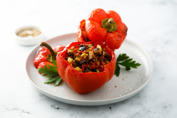 Filled bell peppers with other vegetables