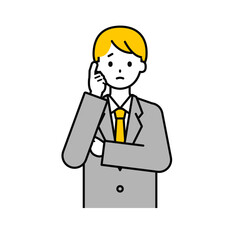 上半身のポーズ_シンプルな会社員の男性12