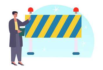 Barrier Concept Illustration Stylish and Beautiful