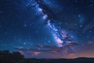 Fototapeta premium Serene Night Sky Filled with Shimmering Stars and Celestial Wonders