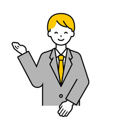 上半身のポーズ_シンプルな会社員の男性20