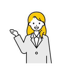 上半身のポーズ_シンプルな会社員の女性17