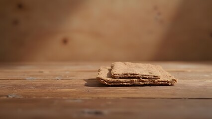 Sophisticated Wooden Display Minimalist Elegance in Earthy Walnut Tones