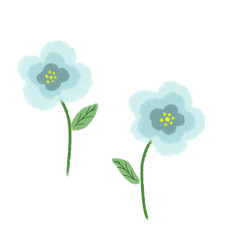 watercolor flower blue hand draw 